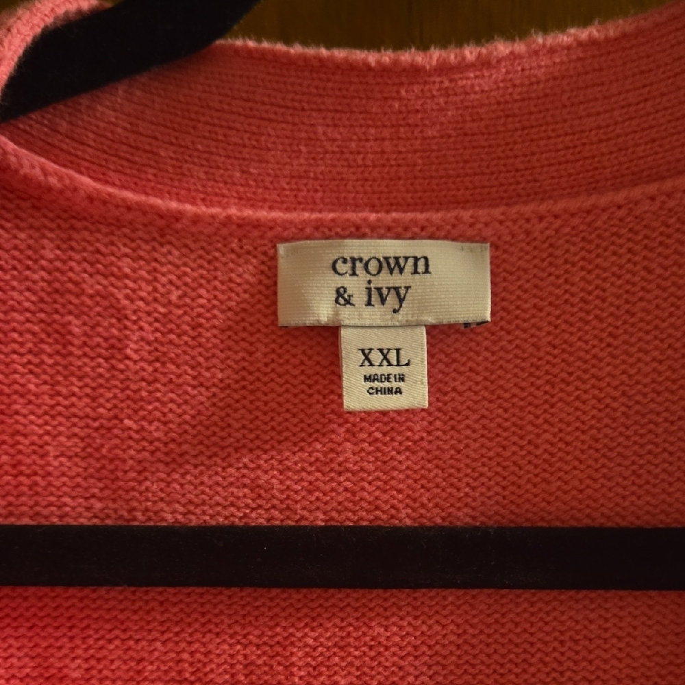 Coral Pink V-Neck Button Cardigan - Picture 4 of 4